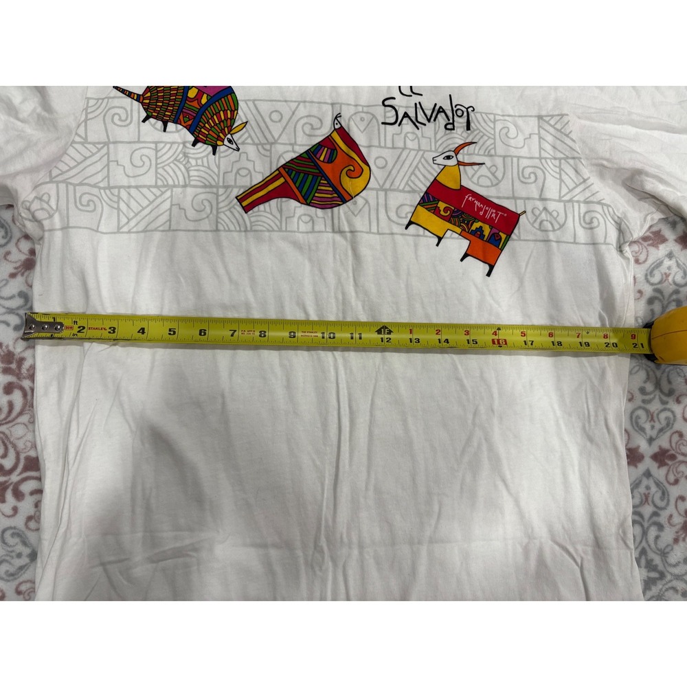 Fernando Llort St Jacks El Salvador Graphic T-Shirt Mens Large White Art Tee - Picture 4 of 6